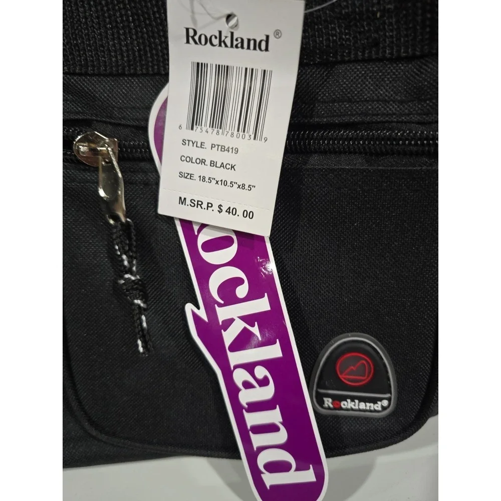 Rockland Duffel Bag, Black, 18.5 in X 10.5 in X 8.5 in NWT Storage Tote Bag